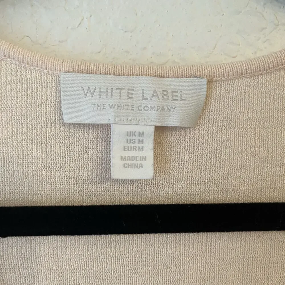 The White Company Linen Blend Sweater Women M Lightweight Coastal Relaxed Dolman